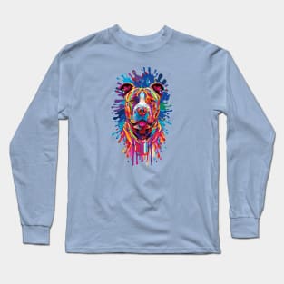 Splashy American Pit Bull Terrier Dog Long Sleeve T-Shirt